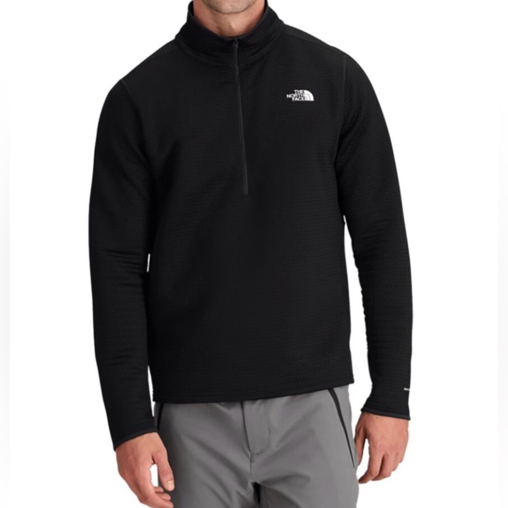 The North Face Men’s Black Quarter Zip Lightweight Pullover Textured Size Large